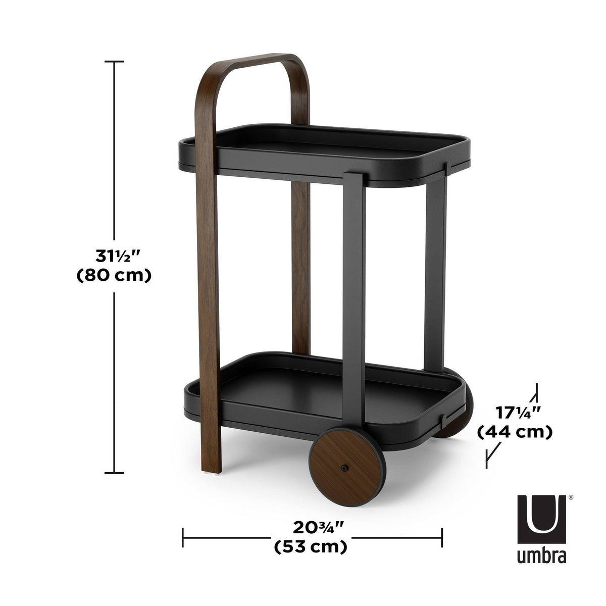 White-Natural Bar & Serving Cart J33968