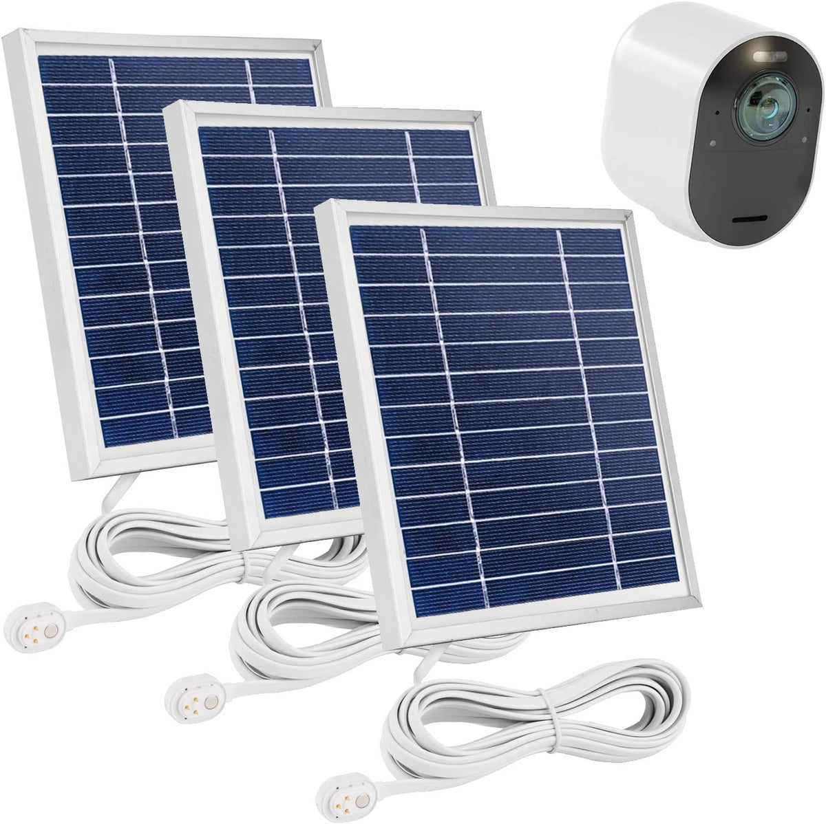 3 Pack Solar Panel with 11.5ft Waterproof Magnetic Power Cable and Adjustable Mount S644286