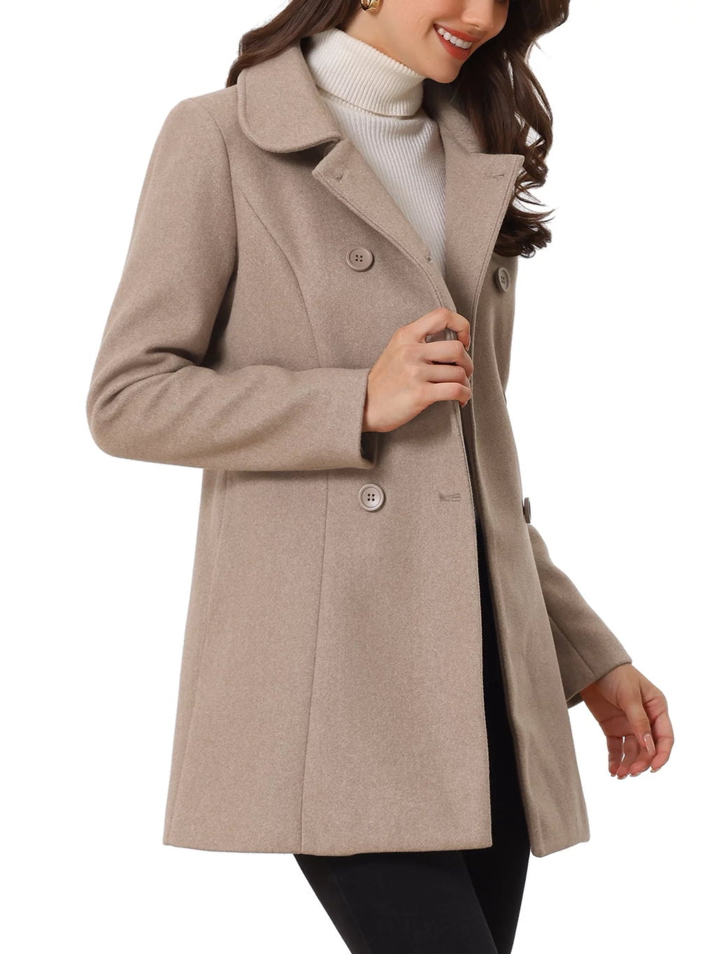 Dark Beige Double Breasted Trench Coat X515
