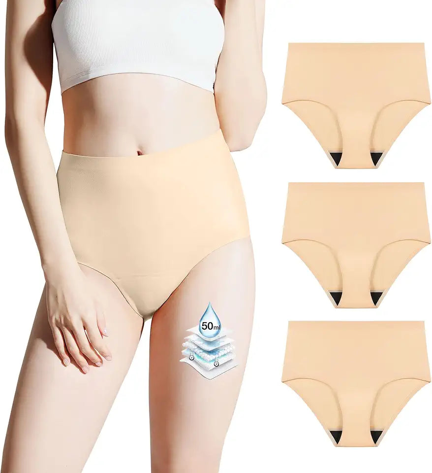 Washable Leak Proof Incontinence Underwear 50ml Beige Large 3 Pack J76550