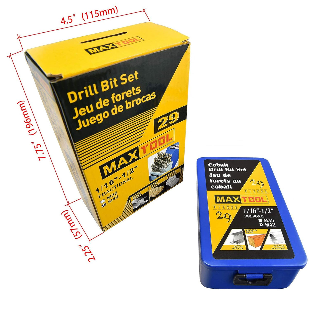 29 Piece Cobalt HSS M42 Twist Drill Bit Set S95019