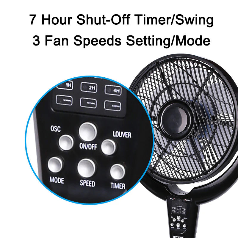 14'' Pedestal Fan with Remote LED Timer Y772948