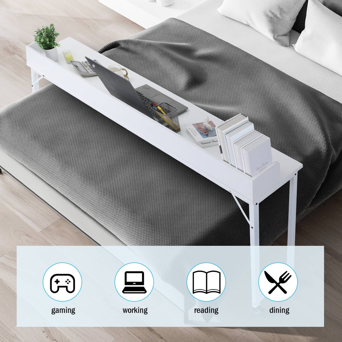 70.8 Overbed Table with Wheels L42369