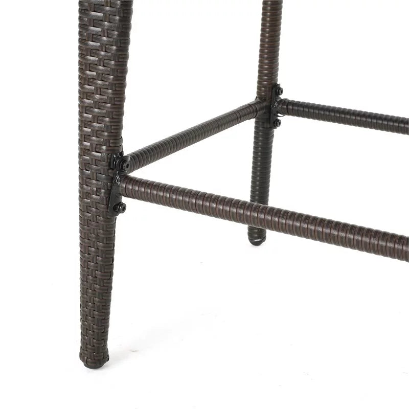 Multi Brown Wicker Barstool Set of 2 G9920