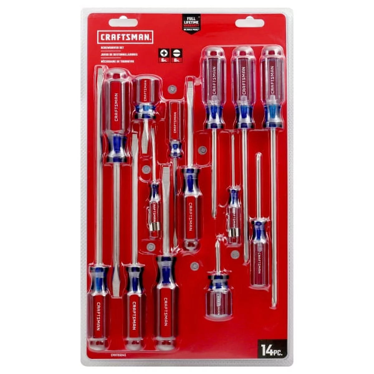 Screwdriver Set, Slotted & Phillips, 14-Piece L91838