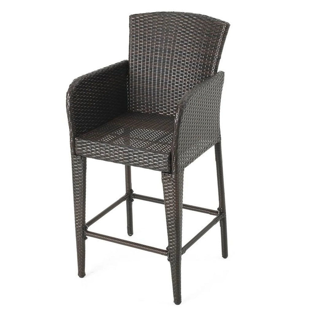 Multi Brown Wicker Barstool Set of 2 G9920