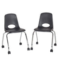 18in Mobile Chair with Casters, 2-Pack - Black J8148