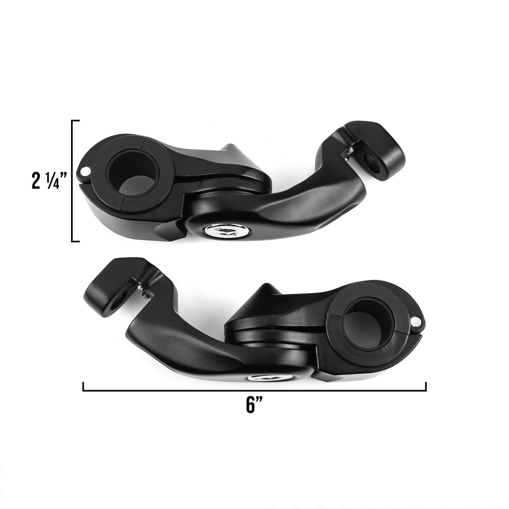 Black Angled Adjustable Highway Foot Peg Mounting Kit, 1 Pair Z25038