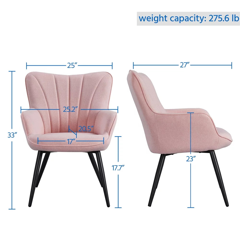 Pink Upholstered Fabric Accent Chair N41612