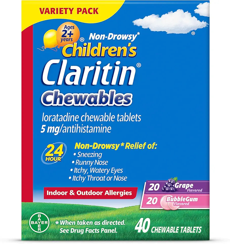 Children's 24-Hour Non-Drowsy Loratadine 5mg Chewable Tablet 40 Tablets M110539