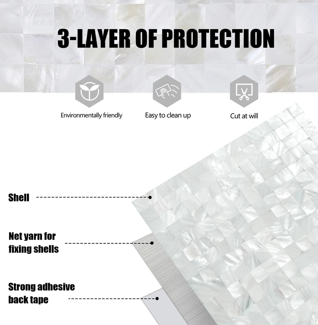 Peel and Stick Mosaic Shell Backsplash Tile V295093