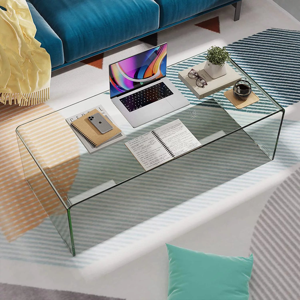Glass Coffee Table with Smooth Round Edges N50178