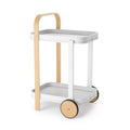 White-Natural Bar & Serving Cart J33968