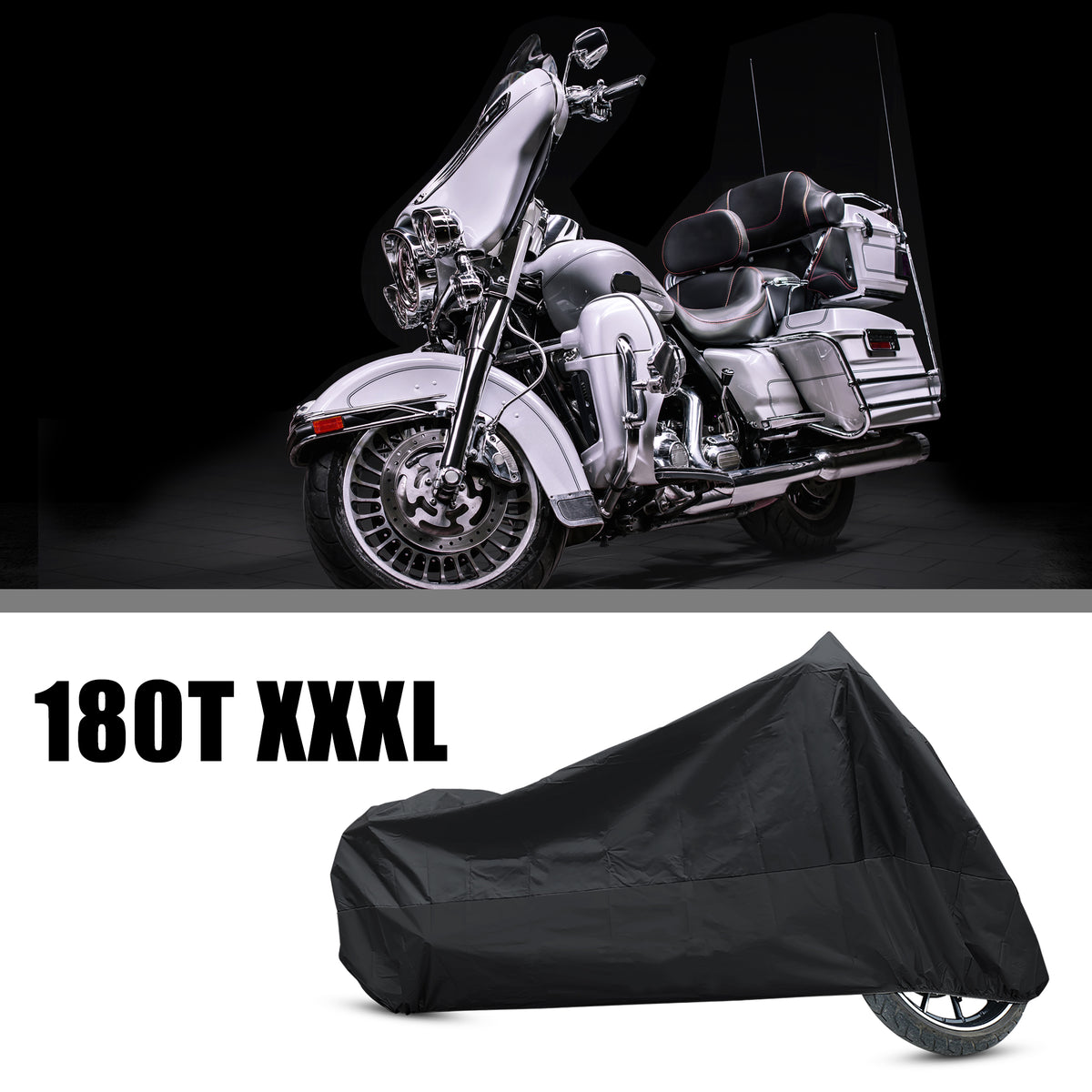 Motorcycle Cover Black Size XXXL 1PC D967