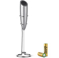 Handheld Battery Operated Milk Frother with Stainless Steel Whisk and Stand T197