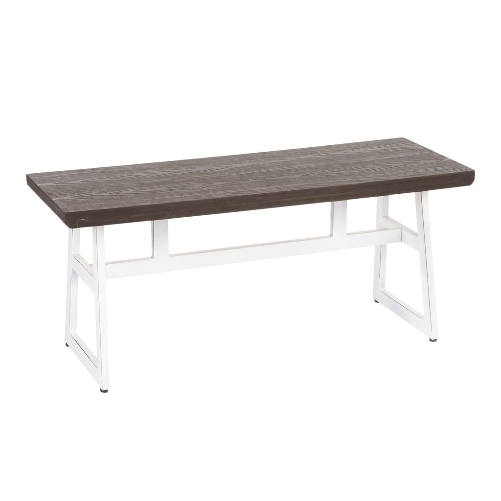 Black/Brown Metal and Wood Industrial Bench C843212