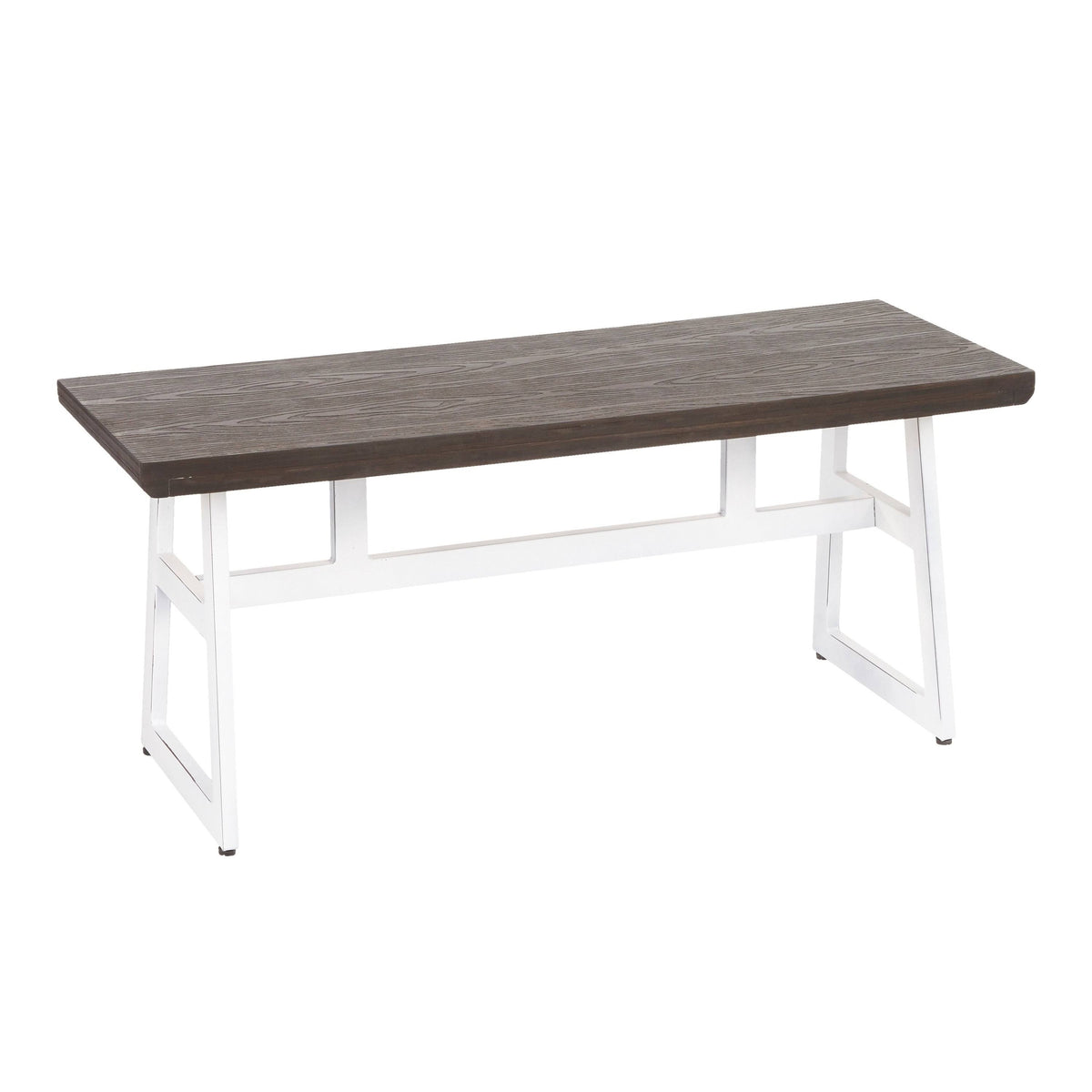 Black/Brown Metal and Wood Industrial Bench C843212