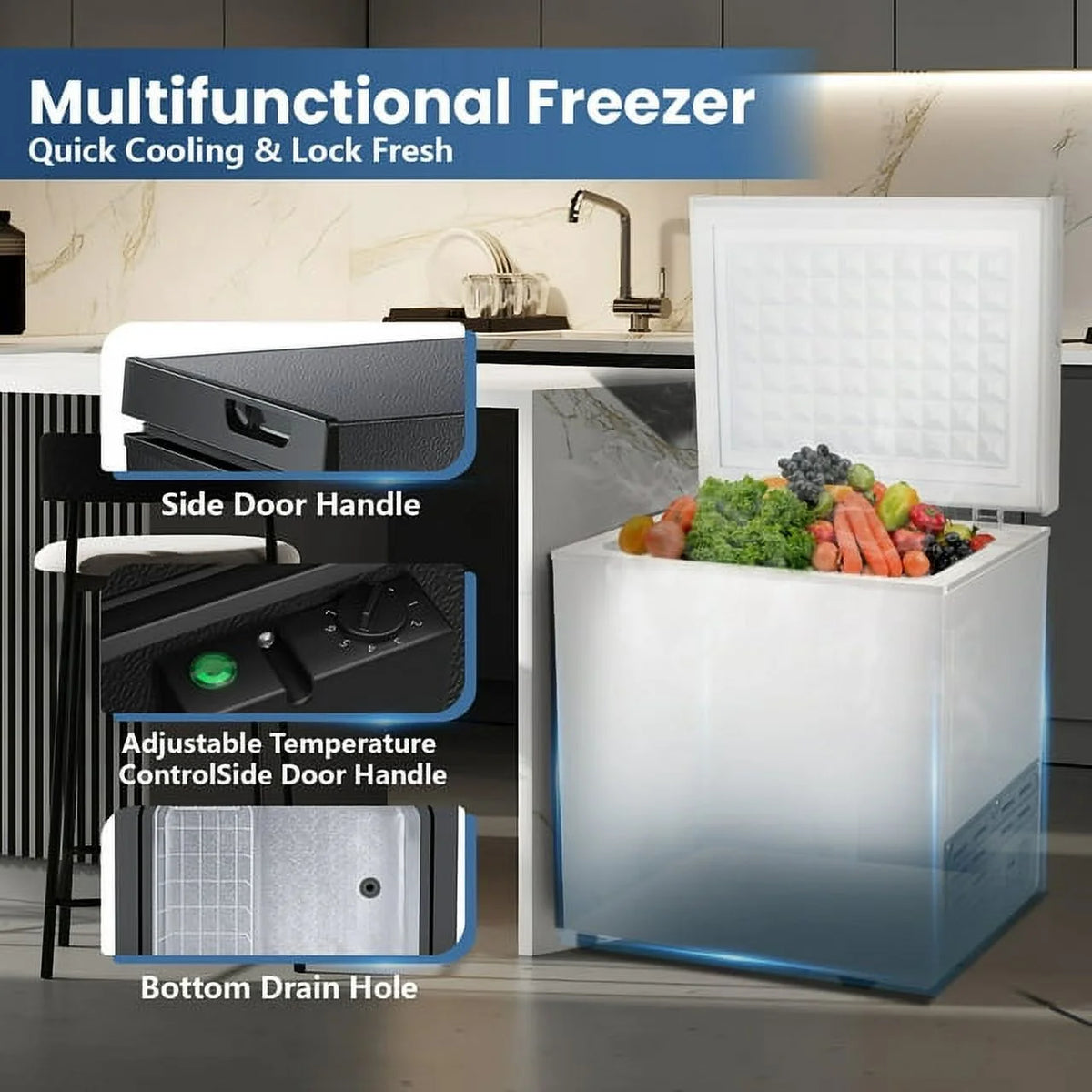1.8 Cu.ft White Compact Freezer L89369