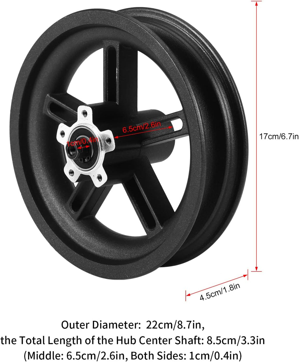8.5in Solid Tire Wheel Hub Replacement Set Pack of 2 Y173