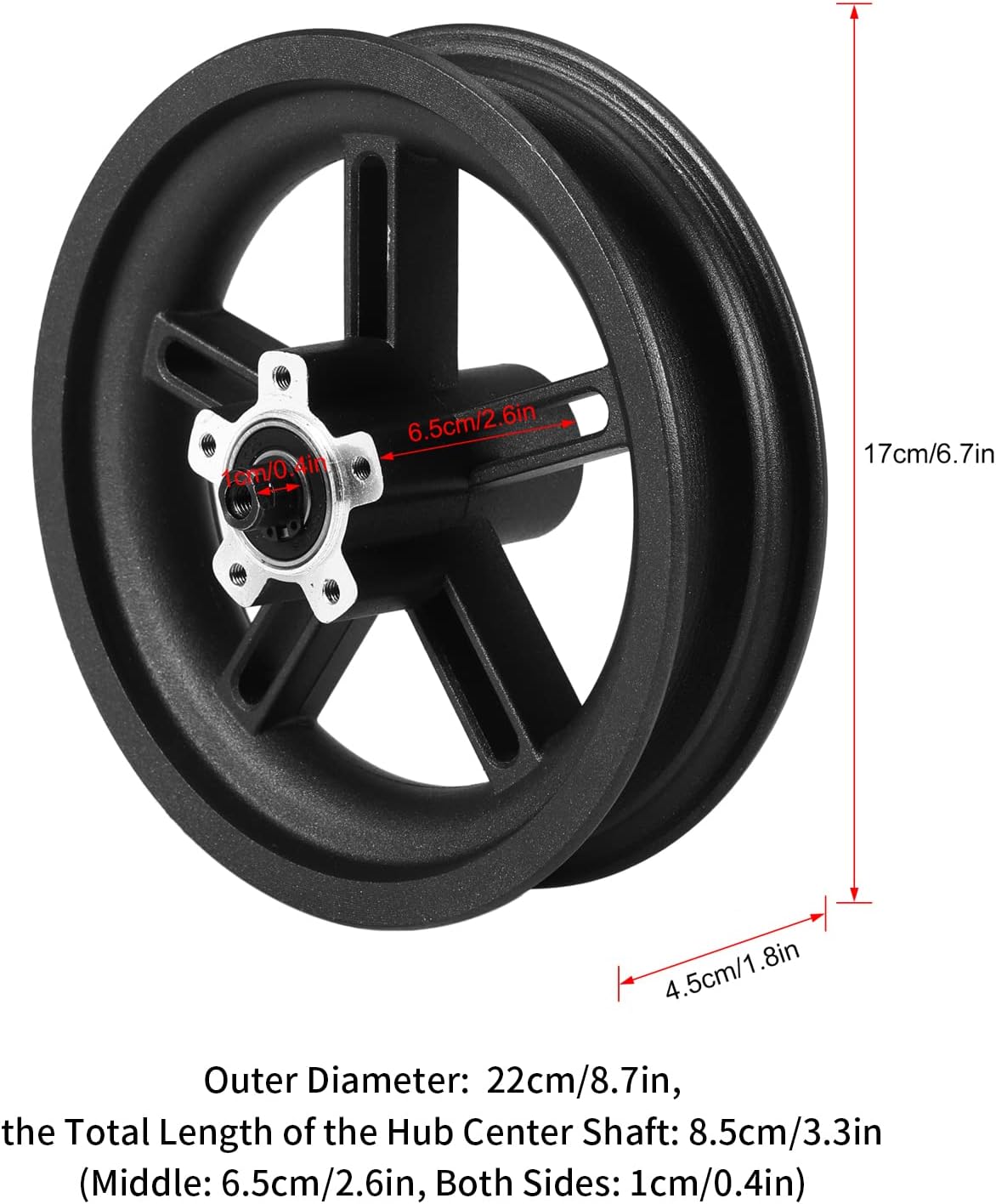 8.5in Solid Tire Wheel Hub Replacement Set Pack of 2 Y173