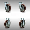 8” SS Poly on Polyolefin Caster - 2 Swivel & 2 Rigid G853
