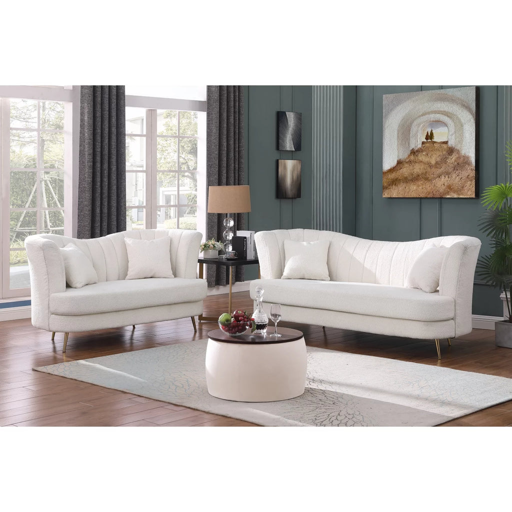 Modern Round Coffee Table and Ottoman Set with Storage O4847