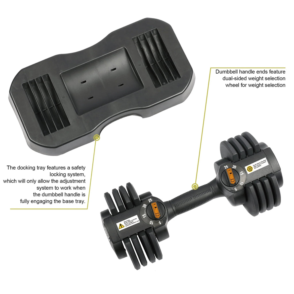 10-30lb Adjustable Dumbbell Pair with Stand S5916
